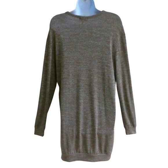 Wilfred Free Aritzia Tunic Dress Heather Brown Stretchy Knit Scoop Neck Lounge S - Picture 2 of 6